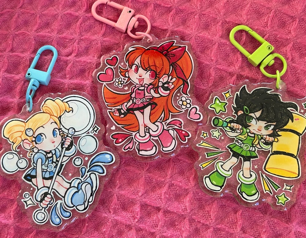 [LAST CHANCE] Powerpuff Girls Z PPGZ 2.5 IN Epoxy Glitter Charm