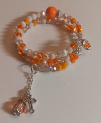 Image 3 of Orange & White Wrap Bracelet 