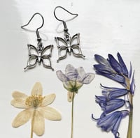 Image 1 of Silver Butterfly Earrings 