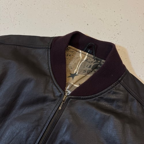 Image of 1990s Leather Bomber Jacket, Size XL
