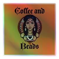 Image 1 of Coffee and Beads Holographic sticker