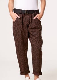 Image 2 of LEANNE - BELTED LEOPARD MAGIC TROUSRS