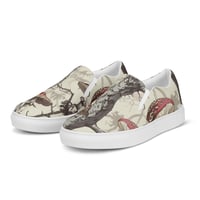 Image 4 of The Shire Inspired Illustrated Tree Trunk/Mushroom Women’s Slip-On Canvas Shoes