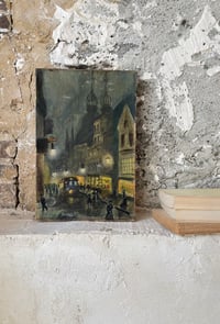 Image 1 of L’huile sur toile Scène du soir 
