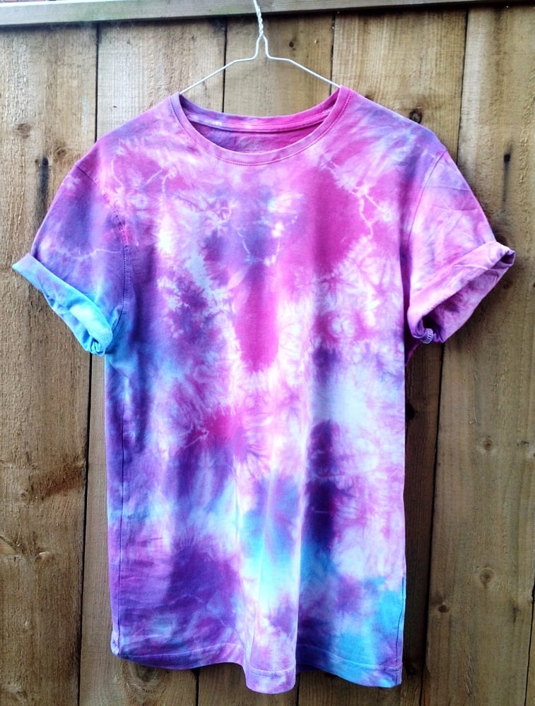 Wonderland Apparel — Blue, Purple and Pink Tie Dye Short Sleeved T