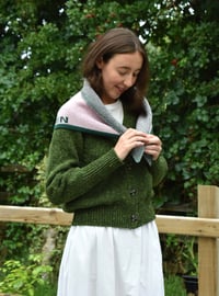 Image 5 of Bramble Green Lambswool Shawl - Made in Scotland