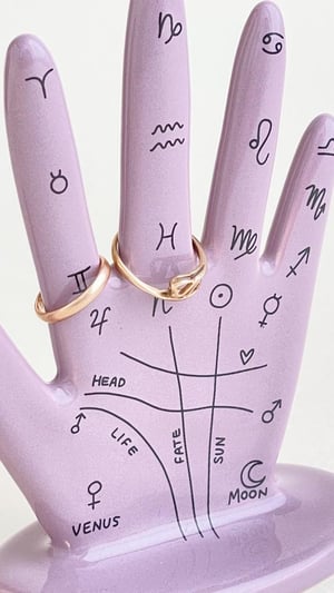 Palmistry Hand Ceramic Ring Holder