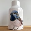 White Superb Fairywren Vase