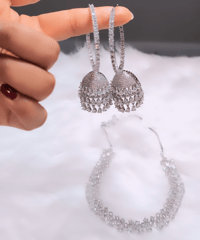 Image 2 of Reasha-  American Diamond Necklace Set  with Earrings