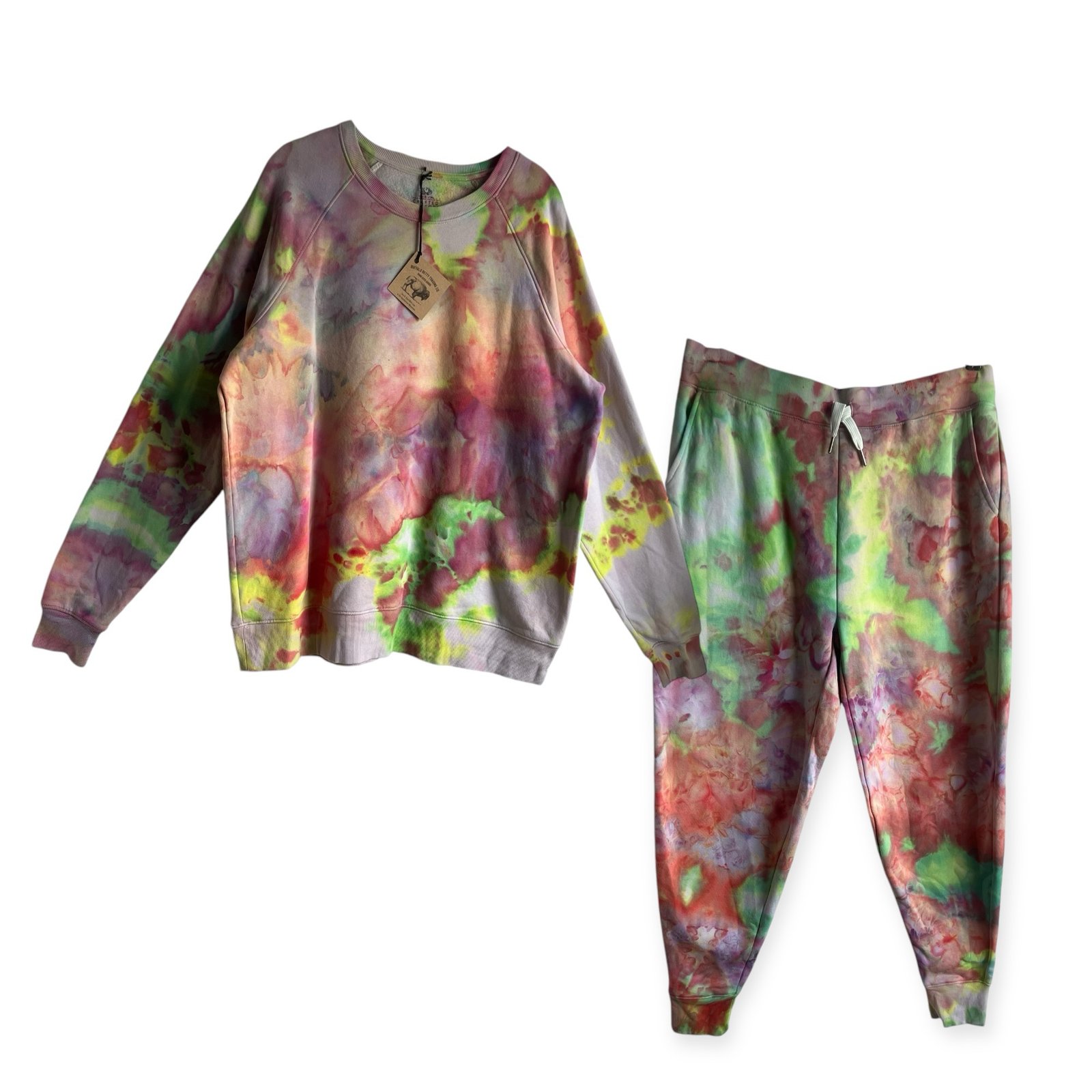 2x Ice dyed, Watercolor Crew store and Sweats Set