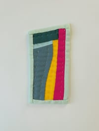 Image 2 of Yellow Curve - tiny art quilt 