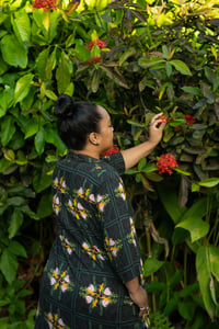 Image 2 of Tropical Bouquet Button Down Collared Dress