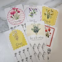 Image 1 of Monthly Birth Flowers trackers Savings Challenge