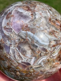 Image 8 of Amethyst With Mexican Lace Agate Sphere  #594