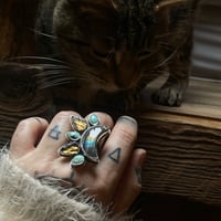 Image 3 of labradorite Moon Ring~Size 8