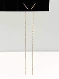 Image 4 of Threader Earrings, 1 cm T-Bar Stopper