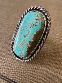 Image 3 of Huge #8 Turquoise Statement Ring 