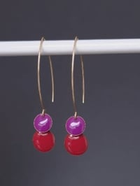 Image 1 of Boucles d'oreilles rouge fuchsia 
