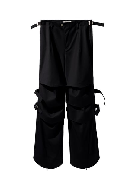 Image of EQUALNEAR - Armor Flared Pants (Black)