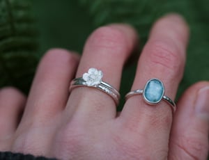 Image of Blue kyanite blossom stacking ring set