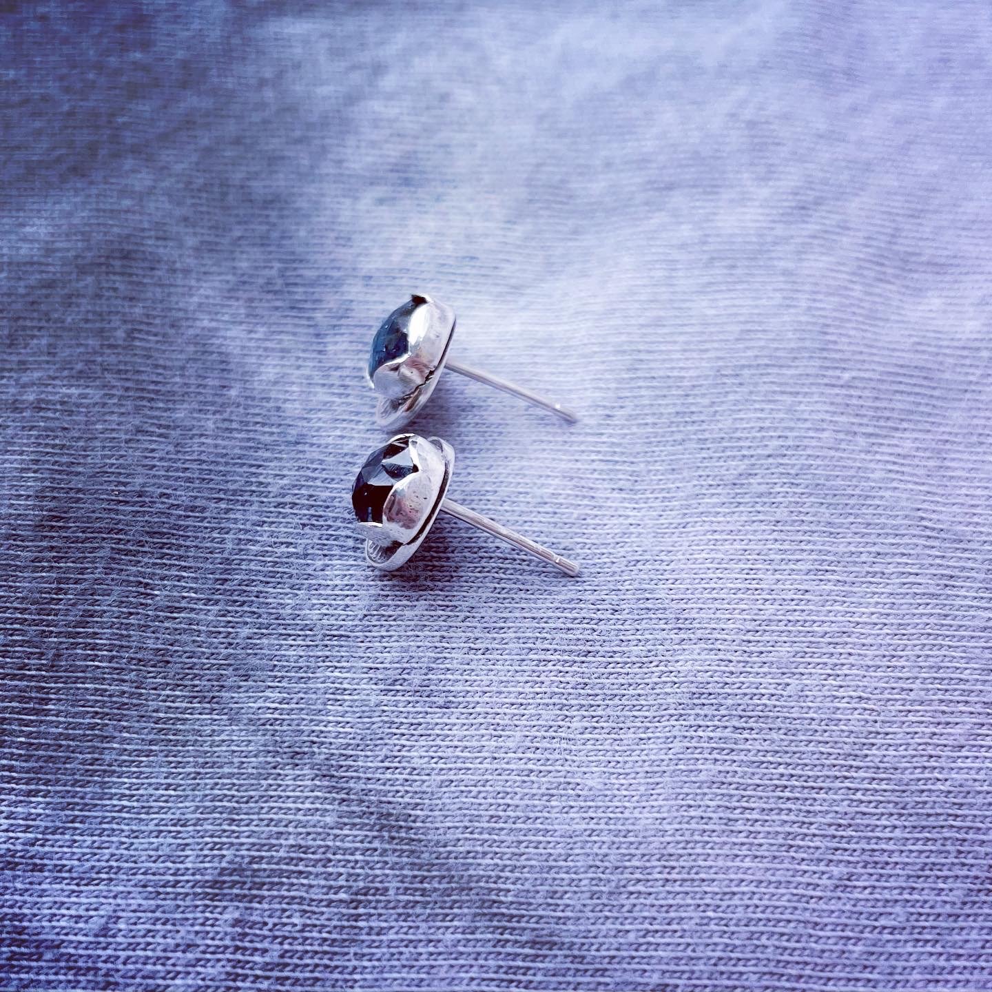 Image of Teal Moss Kyanite Sterling Silver Earrings 