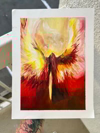 Image 2 of grim reaper acrylic on paper 9 x 12 inches