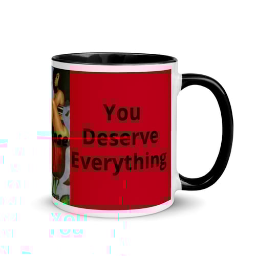 Image of Black Rose Mug with Color Inside