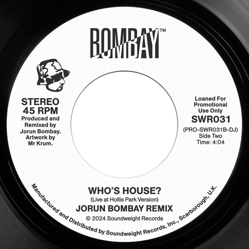 Image of Jorun Bombay - Tougher/Who's House (Black Vinyl) 