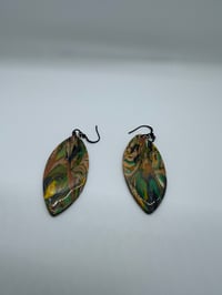 Image 2 of Large Tropical Print Earrings 