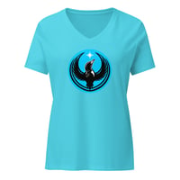 Image 6 of Women’s relaxed v-neck t-shirt - Rebel Loon Blue