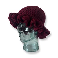 Image 2 of Wine Ruffle Hat