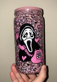 Image 1 of Ghost face acrylic snow globe 