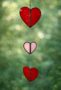 Image 1 of Heart String Stained Glass Suncatcher
