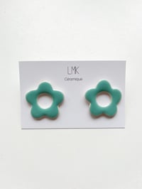 Paire de boucles d'oreilles céramique FLORILA lagon