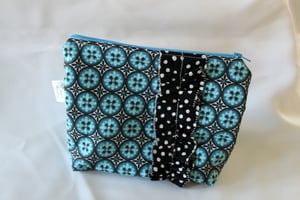 Image of Zipper Pouch {Teal & Black Dot}