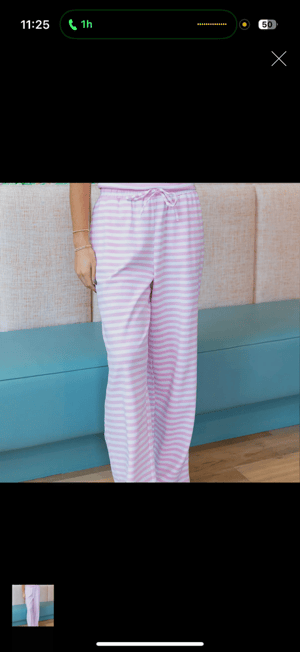 Image of Lulu Mac Pink Striped Pants Set