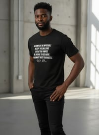 Image 2 of YB Black Motivational Graphic Crewneck T-Shirt