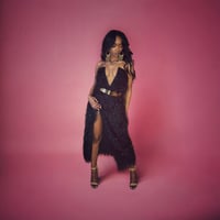 Image 3 of “Leila” Furry Black Gown- 2 Piece