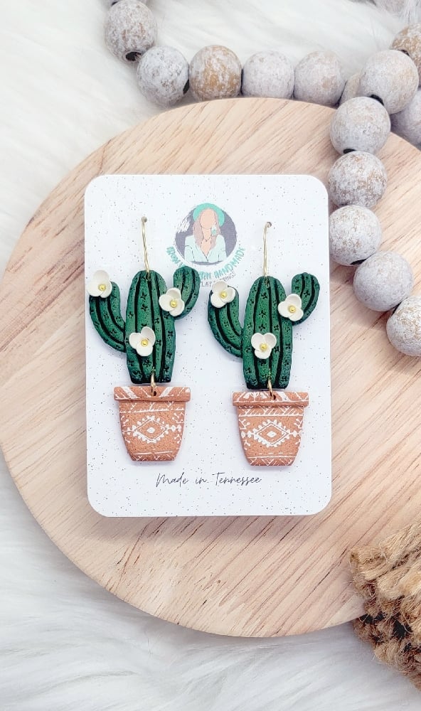 Image of Floral Cactus Dangles 