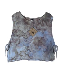 Image 2 of M 100% Cotton Woven Side-Tie Top in Stormy Sky Watercolor Ice Dye