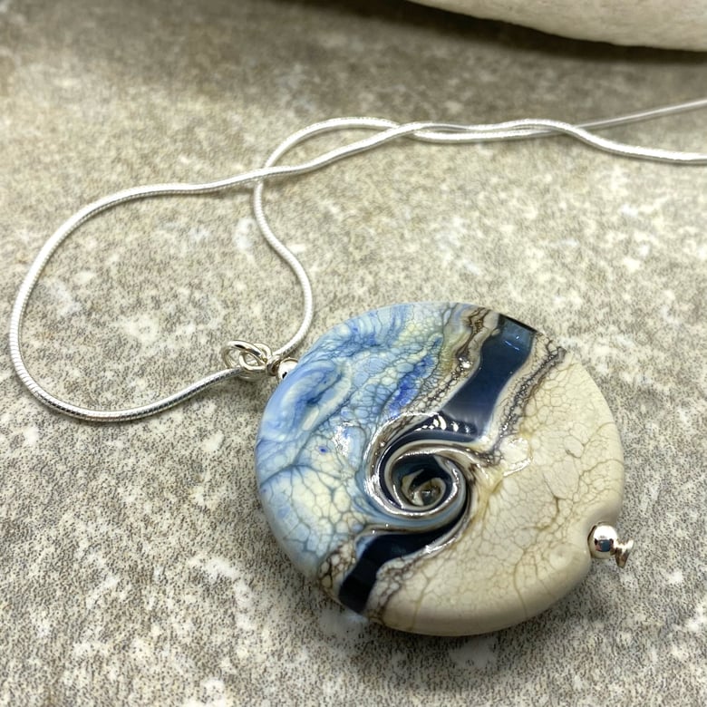 Image of Large Denim Beach Pendant 1