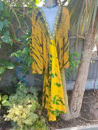 Image 15 of Wanderlust maxi dress Sari tie dye Mustard upto 18 uk