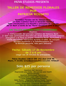 Image of TALLER DE REMEDIOS FLORALES/"FLOWERS OF BACH" THERAPEUTIC REMEDIES SEMINAR
