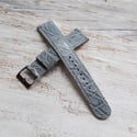 18mm Crocodile Strap In Denim Light