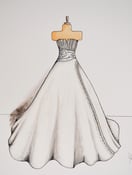 Image of Custom Bridal Gown Illustration 8x10
