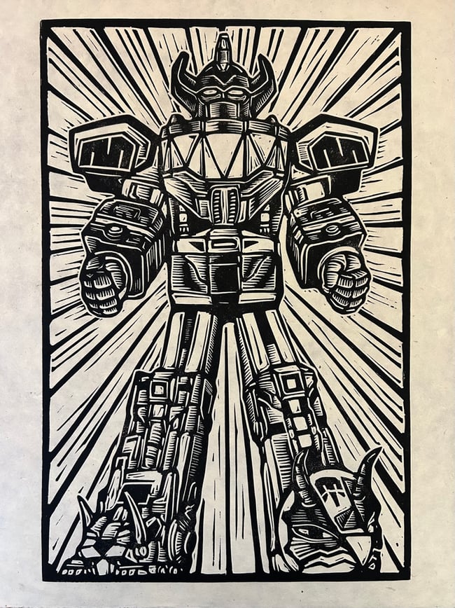 Megazord Block Print