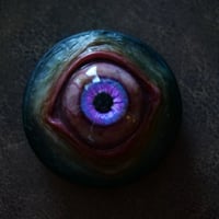 Image 2 of Custom Swappable Phone Grip for smartphones, reflective pupil, pink glow in the dark