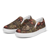 Image 4 of Boho Nature Cottagecore Inspired Hedgehogs Among Mushrooms Men’s slip-on canvas shoes