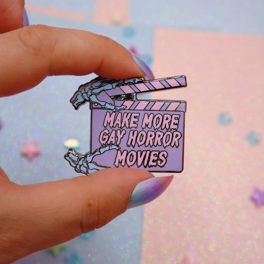 Image of Make More Horror Movies Enamel Pin