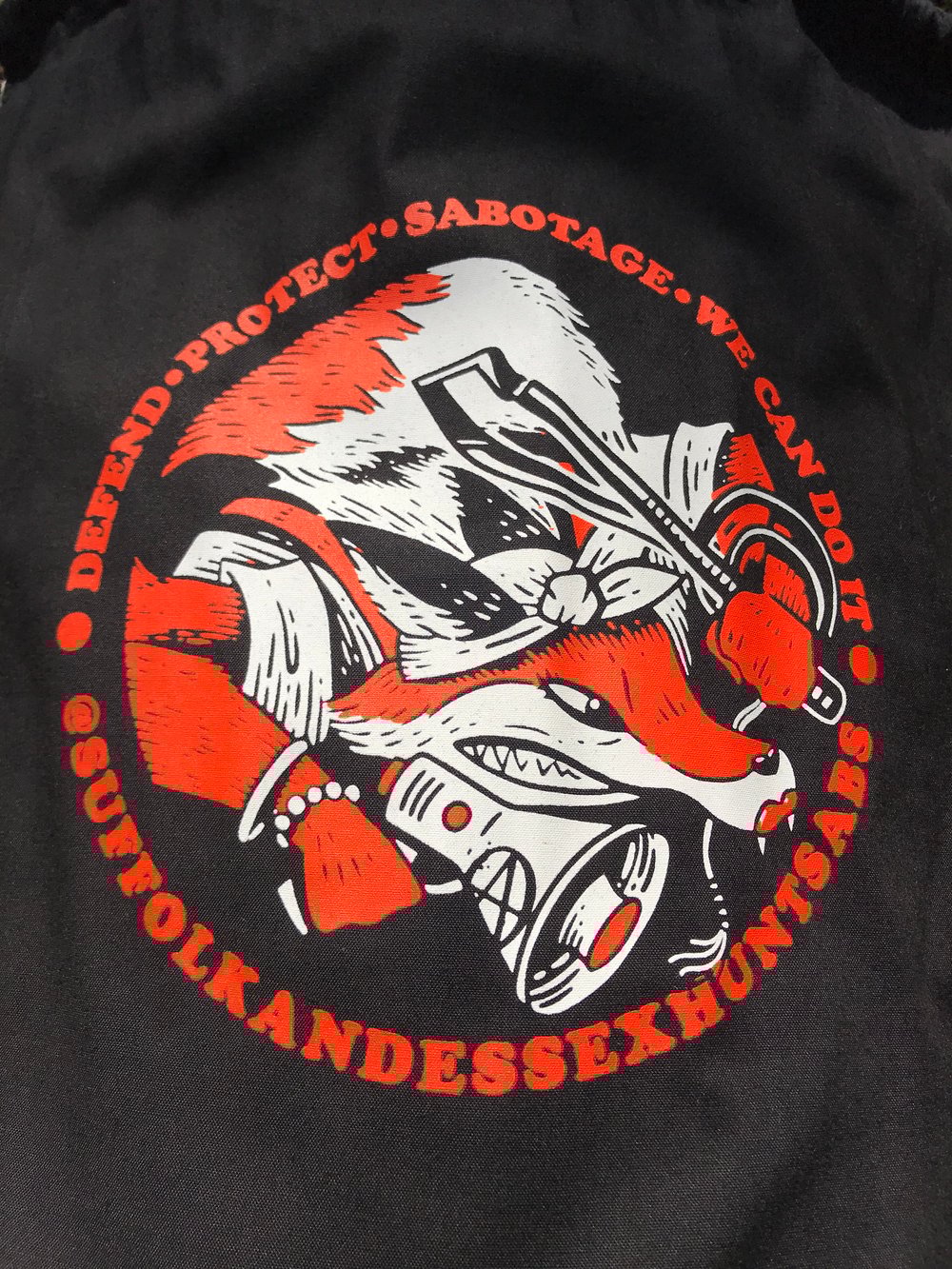 Defend Protect Sabotage Drawstring Bag 
